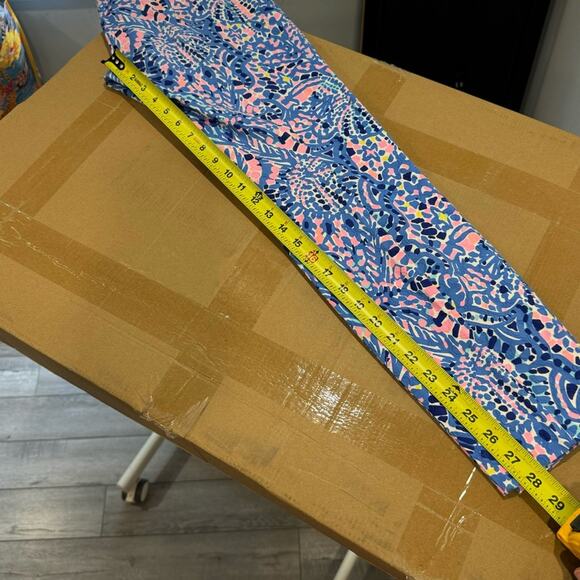 🍁 Lilly Pulitzer Kelly Skinny Ankle Pull On Skinny Pants Sz 8 Blue Pink - Picture 12 of 12